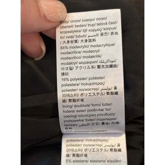 NWT Calvin Klein Jeans Black Faux Fur Vest Size Large - Picture 9 of 11